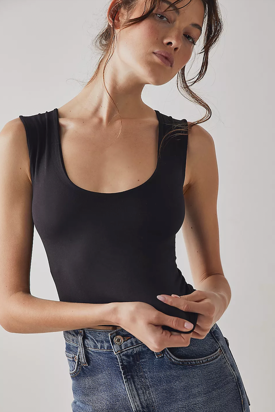 Clean Lines Muscle Cami Black, Tank Tee by Free People | LIT Boutique
