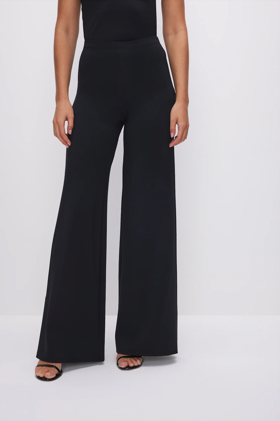 Scuba Pull On Palazzo Pants Black, Pant Bottom by Good American | LIT Boutique