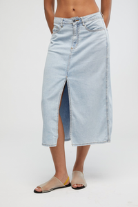 Thumbnail for Denim Woven Midi Skirt, Bottoms by We Wore What | LIT Boutique