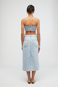 Thumbnail for Denim Woven Midi Skirt, Bottoms by We Wore What | LIT Boutique