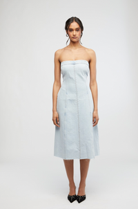 Thumbnail for Denim Strapless Midi Dress Light, Midi Dress by We Wore What | LIT Boutique