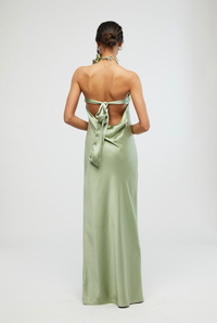 Thumbnail for Strapless Silky Maxi Dress Sage, Maxi Dress by We Wore What | LIT Boutique