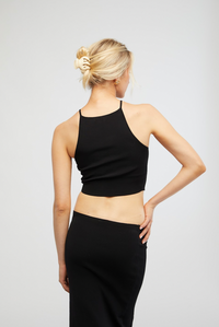 Thumbnail for V Cropped Rib Tank Black, Tank Tee by We Wore What | LIT Boutique