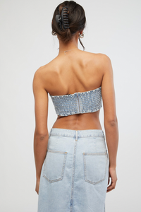 Thumbnail for Denim Bandeau Top, Tops by We Wore What | LIT Boutique