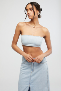 Thumbnail for Denim Bandeau Top, Tops by We Wore What | LIT Boutique