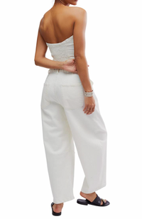 Thumbnail for Je Suis Pret Barrel Jumpsuit White, Jumpsuit Dress by Free People | LIT Boutique