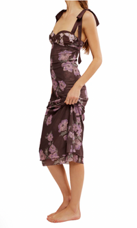 Thumbnail for Printed Got Glam Slip Chocolate Combo, Midi Dress by Free People | LIT Boutique