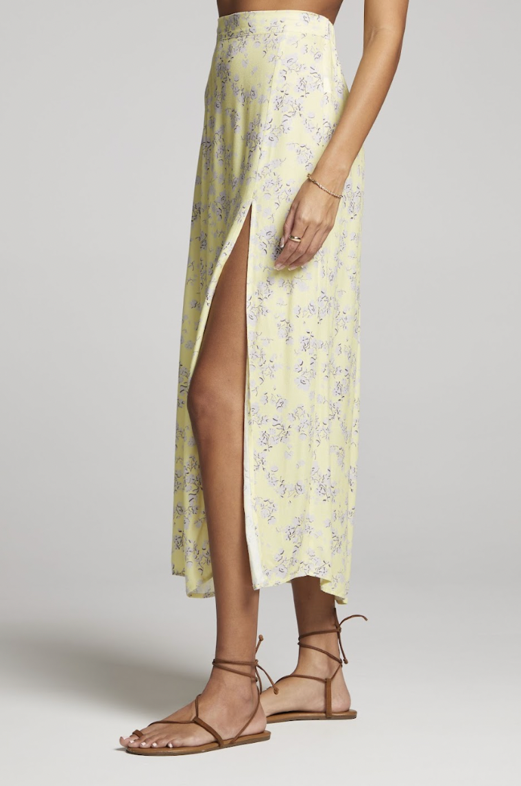 Narissa Skirt Yellow, Midi Skirt by Saltwater Luxe | LIT Boutique