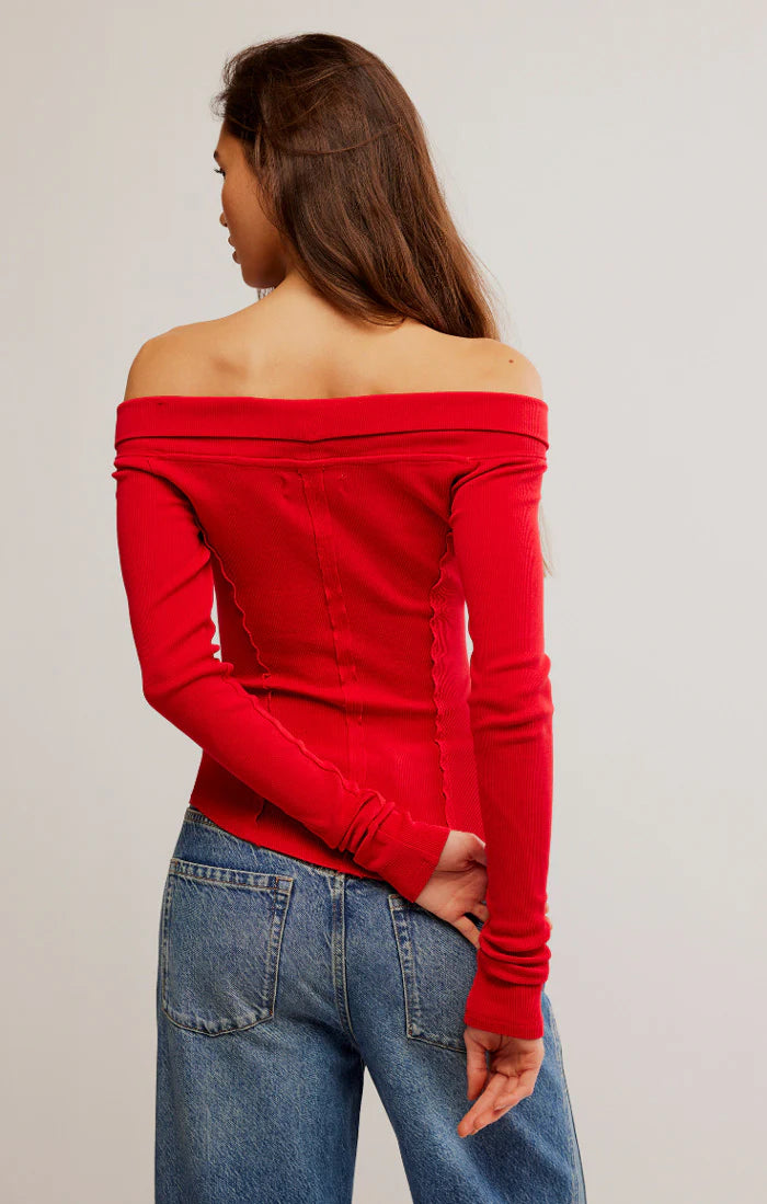 Eye Candy Tee Rusted Red, Long Blouse by Free People | LIT Boutique