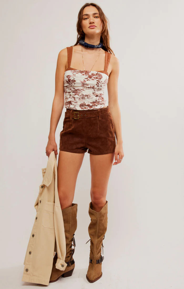 Printed 2 Tone Tank Oak Combo, Tank Blouse by Free People | LIT Boutique