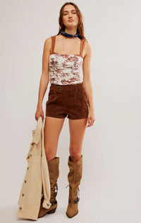 Thumbnail for Printed 2 Tone Tank Oak Combo, Tank Blouse by Free People | LIT Boutique