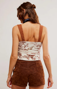 Thumbnail for Printed 2 Tone Tank Oak Combo, Tank Blouse by Free People | LIT Boutique