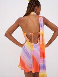 Thumbnail for Sunny Stripe Orange Mini Dress, Dress by For Love & Lemons | LIT Boutique