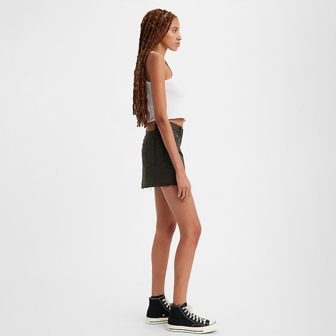 Posh Party Black Denim Skirt, Mini Skirt by Levi | LIT Boutique