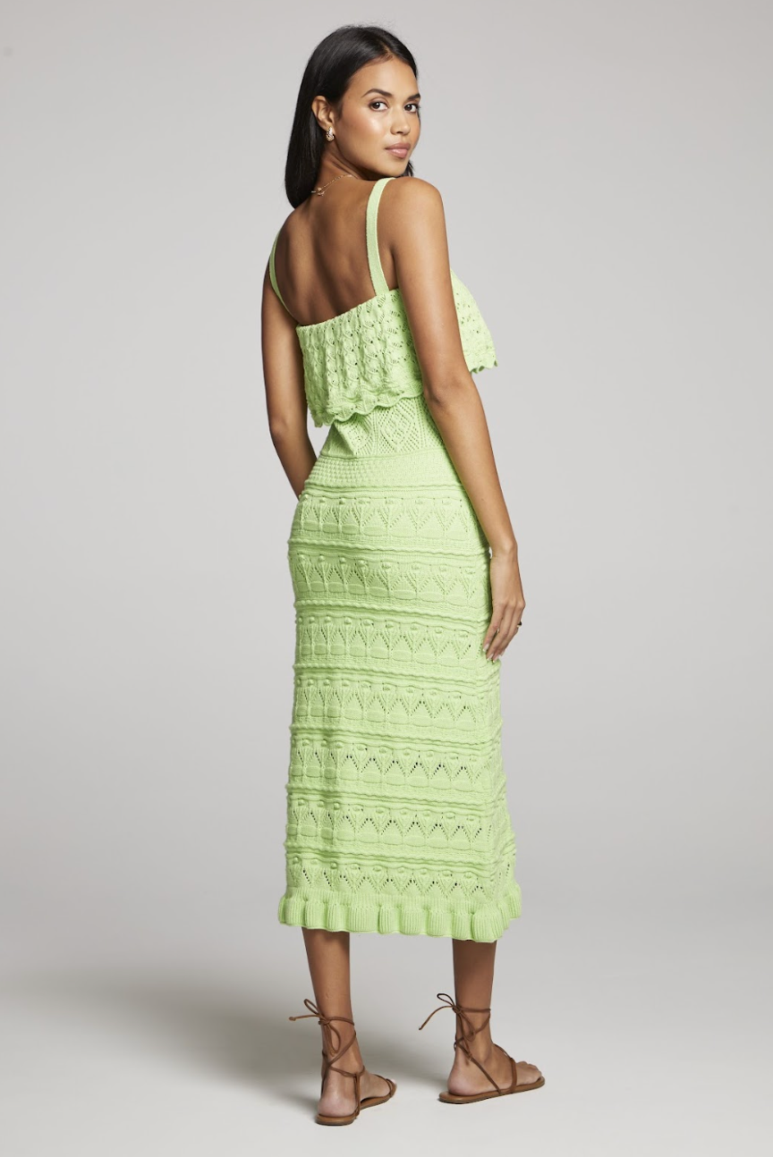 Kendra Dress Green, Midi Dress by Saltwater Luxe | LIT Boutique