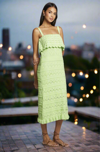 Thumbnail for Kendra Dress Green, Midi Dress by Saltwater Luxe | LIT Boutique