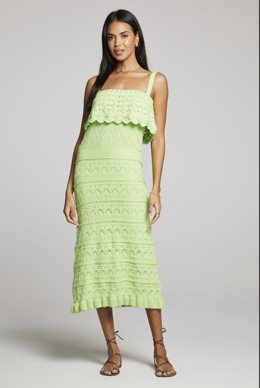 Kendra Dress Green, Midi Dress by Saltwater Luxe | LIT Boutique