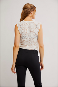 Thumbnail for Jae Knit Top Ivory, Tank Blouse by Free People | LIT Boutique