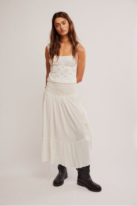 Prairie Convertible Skirt White, Maxi Skirt by Free People | LIT Boutique