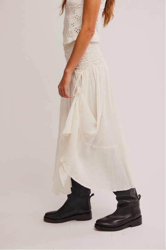 Prairie Convertible Skirt White, Maxi Skirt by Free People | LIT Boutique