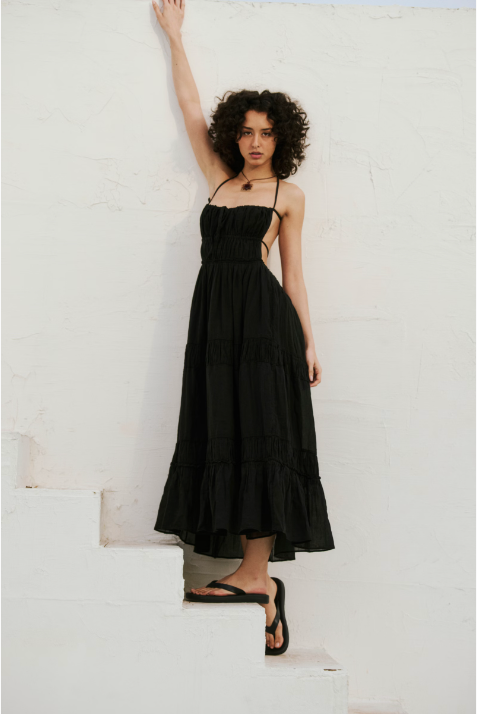 Taking Sides Maxi Dress Black, Maxi Dress by Free People | LIT Boutique