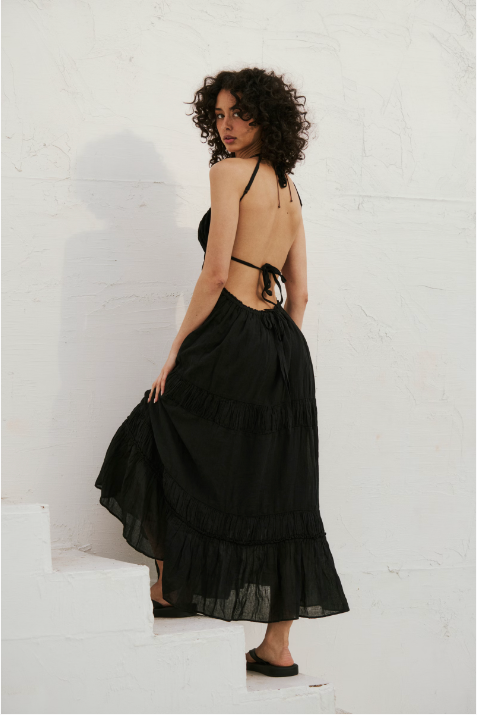 Taking Sides Maxi Dress Black, Maxi Dress by Free People | LIT Boutique