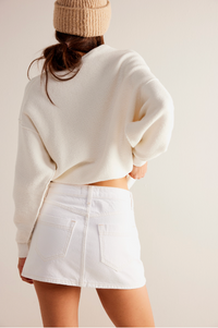 Thumbnail for Wynne Denim Skirt White, Mini Skirt by Free People | LIT Boutique