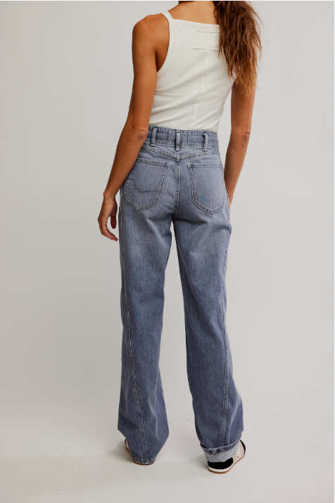 Aster Straight Leg Denim Slate, Pant Bottom by Free People | LIT Boutique