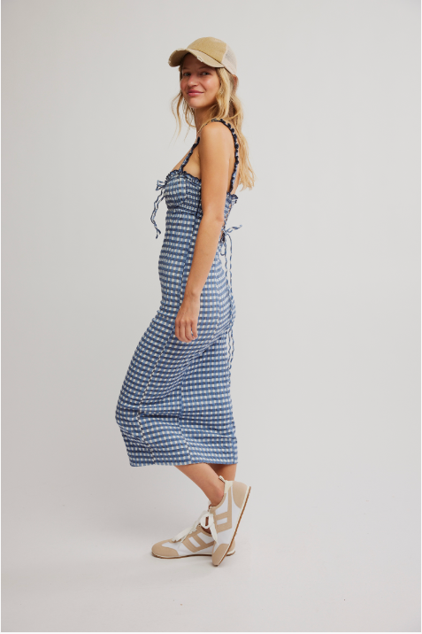 Lucinda Midi Dress Indigo Combo, Midi Dress by Free People | LIT Boutique