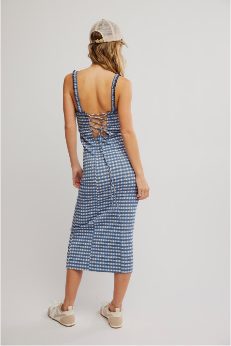 Lucinda Midi Dress Indigo Combo, Midi Dress by Free People | LIT Boutique