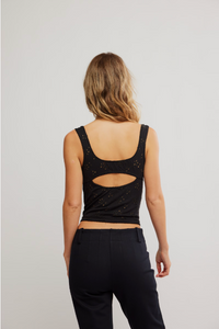 Thumbnail for Full Bloom Eyelet Cami Black, Tank Tee by Free People | LIT Boutique