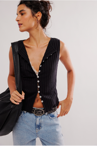 Thumbnail for Tilly Vest Black, Tank Tee by Free People | LIT Boutique