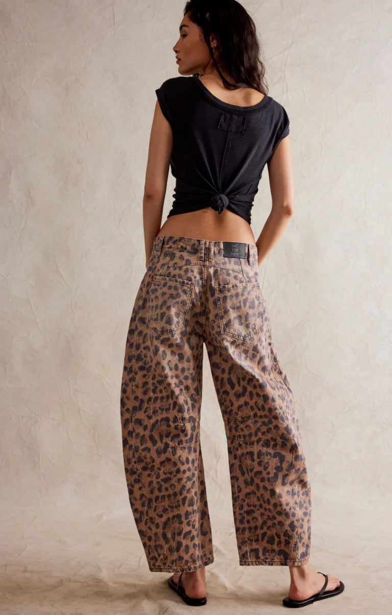 Good Luck Printed Barrel Brown, Pant Bottom by Free People | LIT Boutique