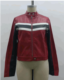 Candy Apple Cropped Leather Jacket Red