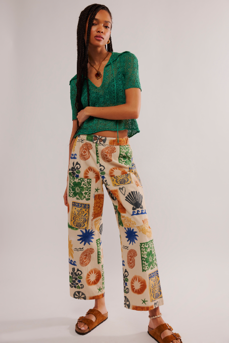 Seaside Pull-On Pant Colorful Print