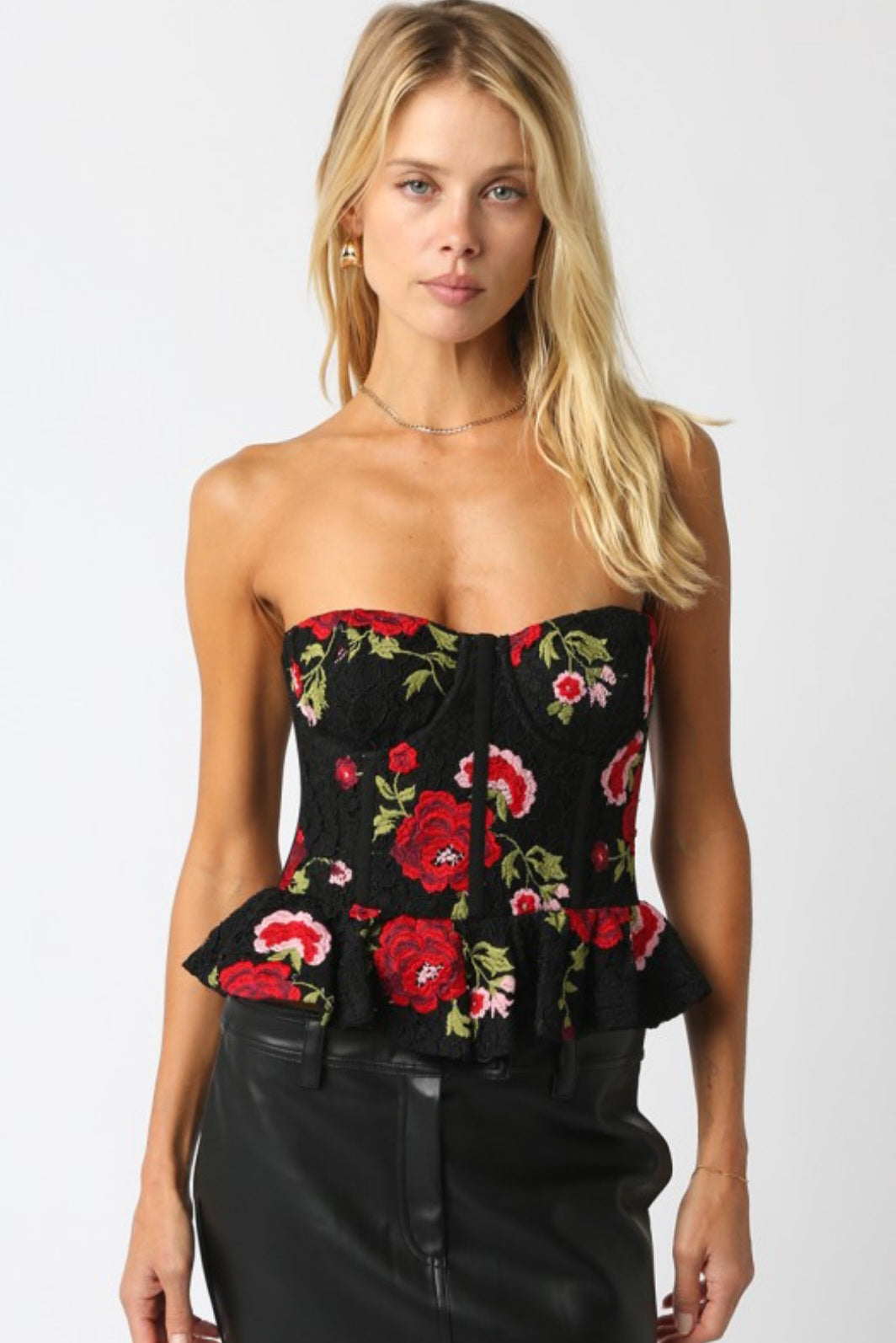 Abby Floral Tube Top, Tank Blouse by Refine | LIT Boutique