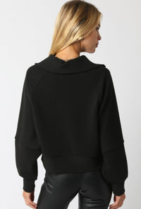 Thumbnail for Aimee Zip Up Sweater Black, Sweater by Refine | LIT Boutique