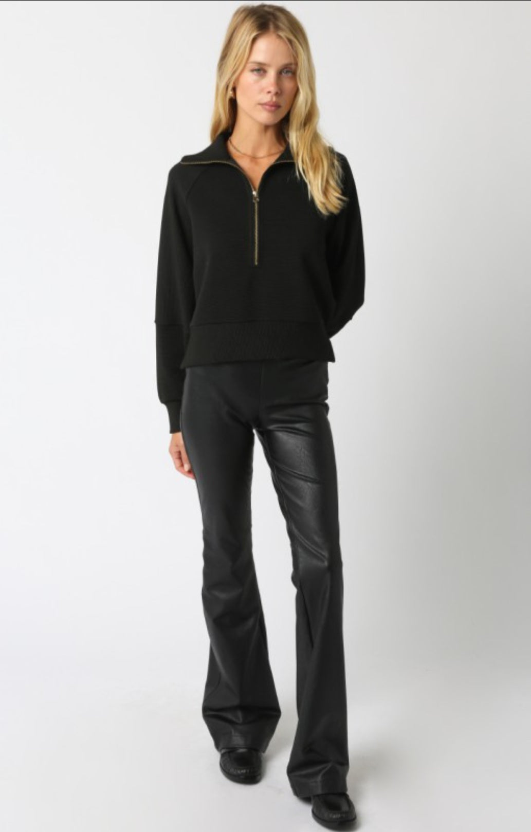 Aimee Zip Up Sweater Black, Sweater by Refine | LIT Boutique