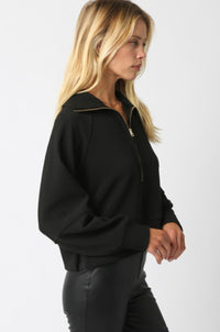 Thumbnail for Aimee Zip Up Sweater Black, Sweater by Refine | LIT Boutique