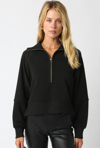 Thumbnail for Aimee Zip Up Sweater Black, Sweater by Refine | LIT Boutique