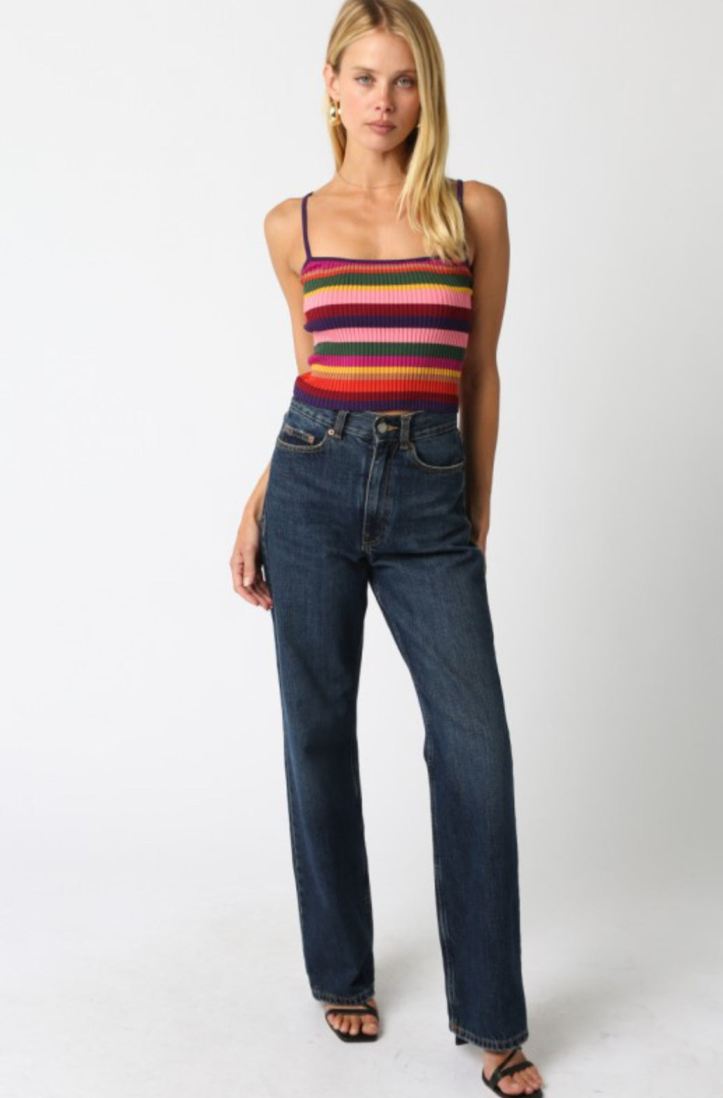 Kathy Stripe Knit Top, Tank Tee by Refine | LIT Boutique