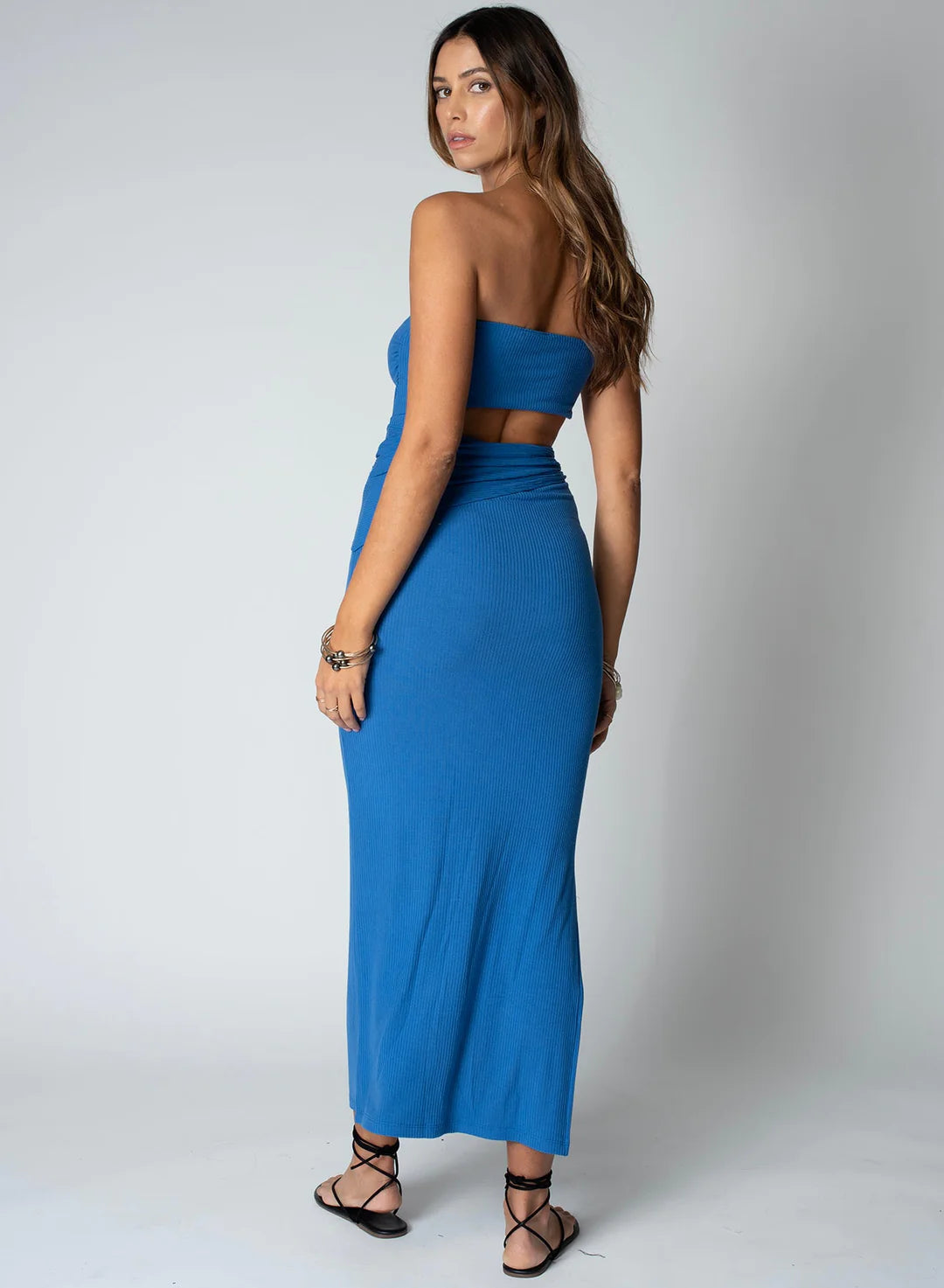 Baja Nights Blue Cut Out Dress, Midi Dress by Stillwater | LIT Boutique