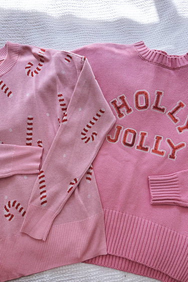 Callie Sweater Candy Cane Pink, Sweater by Beach Riot | LIT Boutique