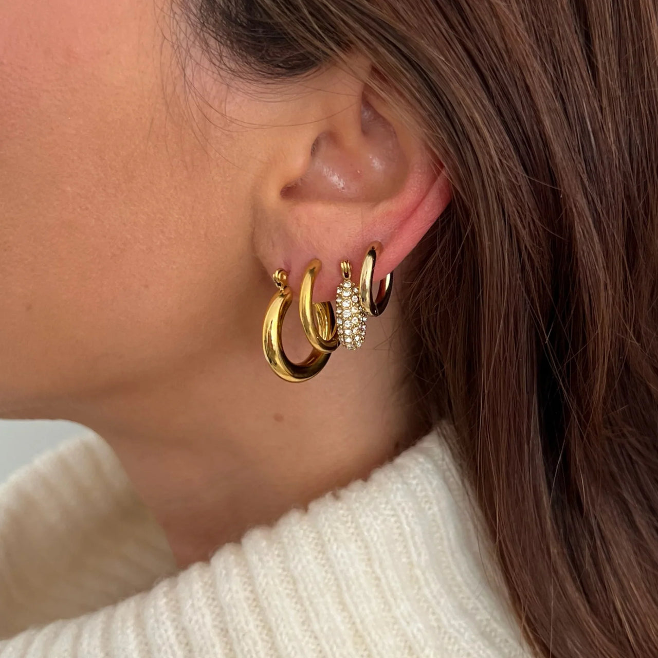 Erin Mini Hoop Earring Gold, Earring Jewelry by Ellie Vail | LIT Boutique