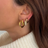 Thumbnail for Erin Mini Hoop Earring Gold, Earring Jewelry by Ellie Vail | LIT Boutique