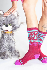 Thumbnail for My Cat Says Youre Dumb Socks, Essentials Acc by Gumball Poodle | LIT Boutique