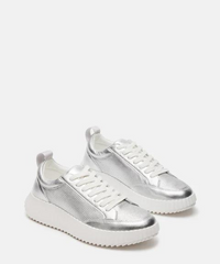 Thumbnail for Shock Sneakers Silver Leather, Sneaker Shoe by Steve Madden | LIT Boutique
