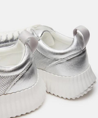 Thumbnail for Shock Sneakers Silver Leather, Sneaker Shoe by Steve Madden | LIT Boutique