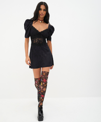 Thumbnail for Danielle Black Ruffle Dress, Mini Dress by for Love & Lemons | LIT Boutique