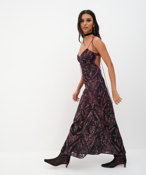 Valerie Deep Purple Maxi Dress, Maxi Dress by for Love & Lemons | LIT Boutique